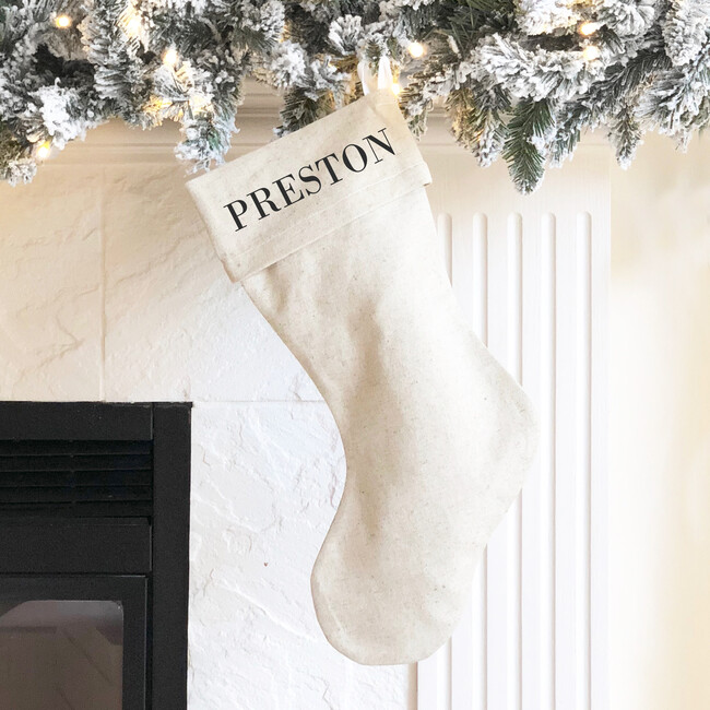Monogrammable Christmas Stocking, Natural - Stockings - 2