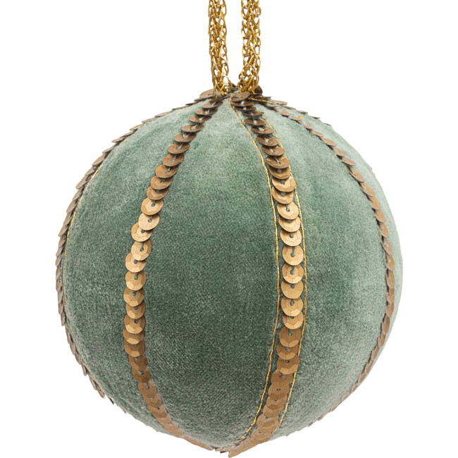 Large Velvet Sequin Ball , Moss Green