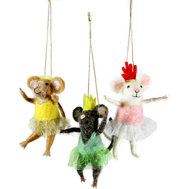 Felt Ballerina Mice Ornaments
