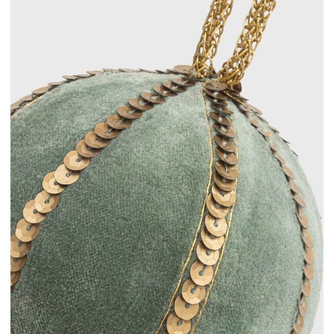 Large Velvet Sequin Ball , Moss Green - Accents - 2