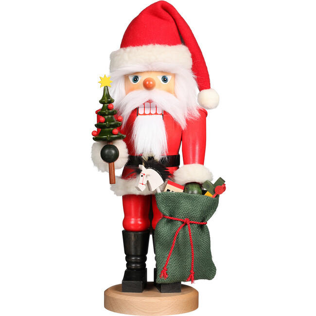 Santa with Toy Sack Nutcracker, Red - Nutcrackers - 1