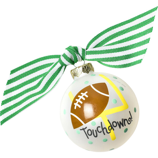 Football Glass Ornament