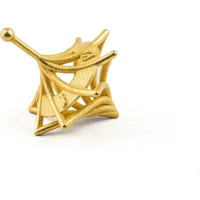 3D-Printed Twisted Caged Dreidel, Gold