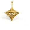 3D-Printed Twisted Caged Dreidel, Gold - Accents - 2