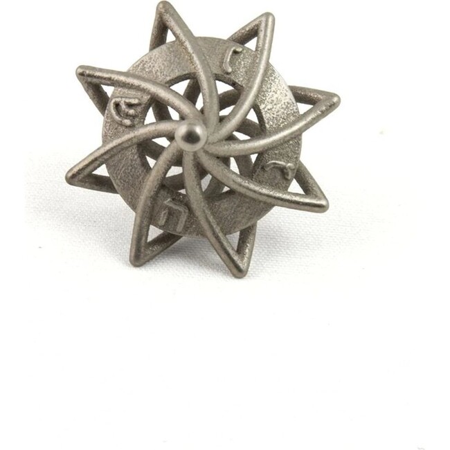 3D-Printed Twisted Caged Dreidel, Nickel - Accents - 3