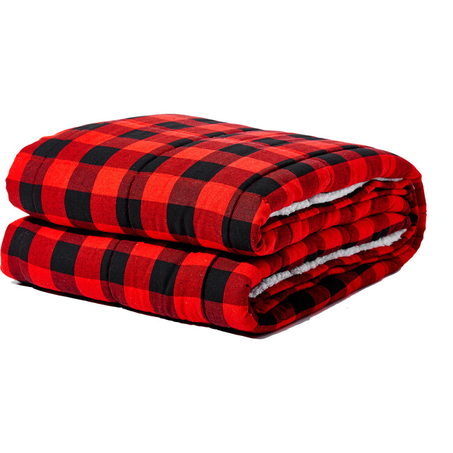 Flannel Weighted Sherpa Throw - Blankets - 1