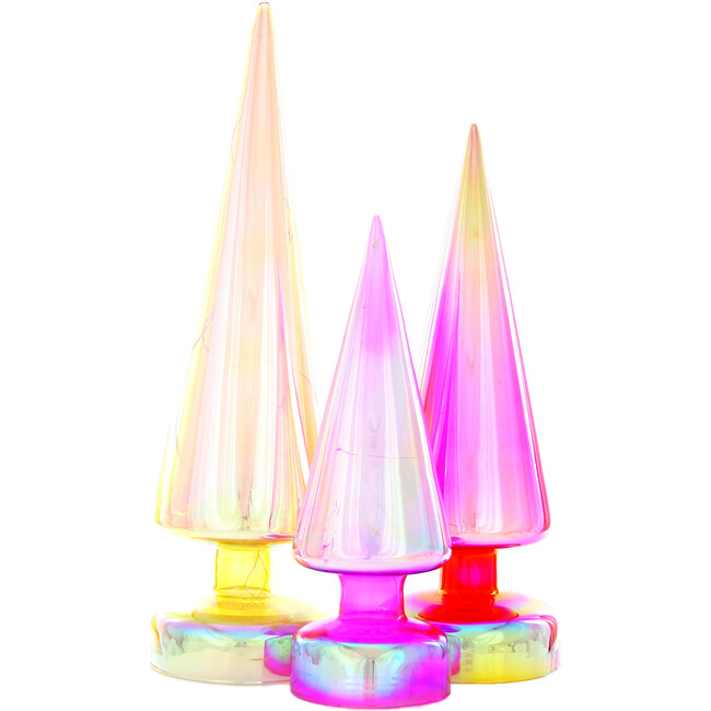 Iridescent Cone Trees, Set of 3 - Accents - 1