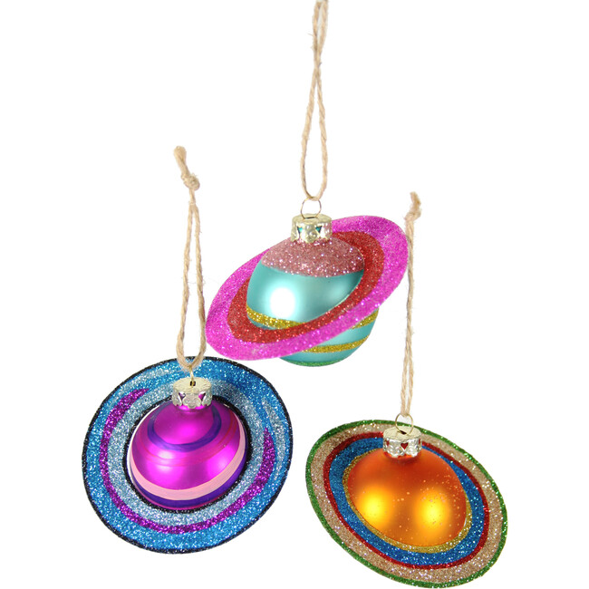 Cosmic Saturn Ornaments, Set of 3