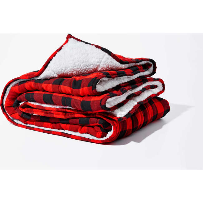 Flannel Weighted Sherpa Throw - Blankets - 3
