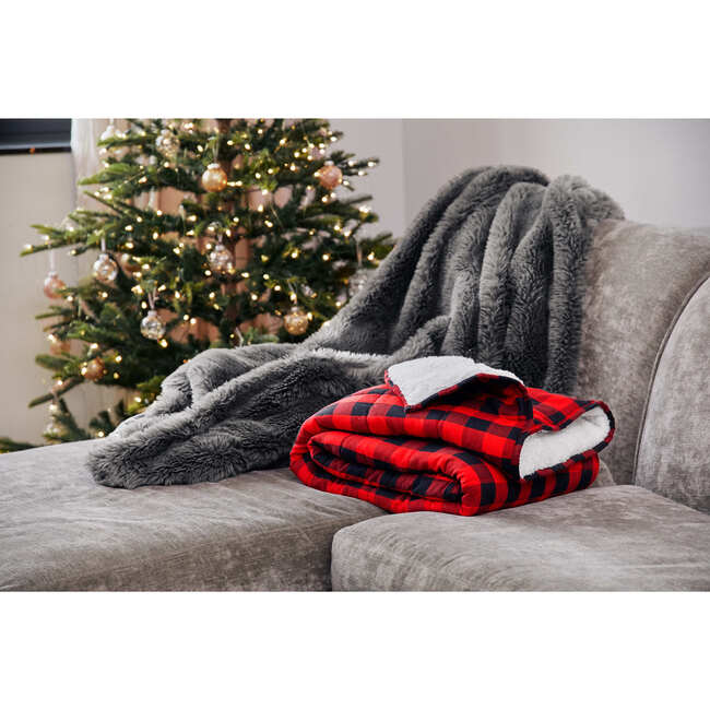 Flannel Weighted Sherpa Throw - Blankets - 5