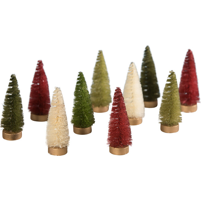 Mini Traditional Bottle Brush Trees, Set of 10