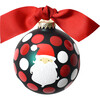 Ho Ho Santa Ball Ornament, Green - Ornaments - 1 - thumbnail