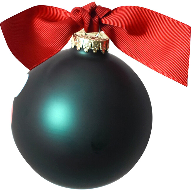 Ho Ho Santa Ball Ornament, Green