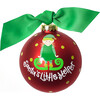 Santa's Little Helper Glass Ornament, Girl - Ornaments - 2