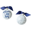 Welcome Baby Boy Gingham Glass Ornament - Ornaments - 2