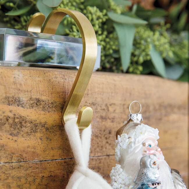 Acrylic Stocking Holder, Brass - Stockings - 2