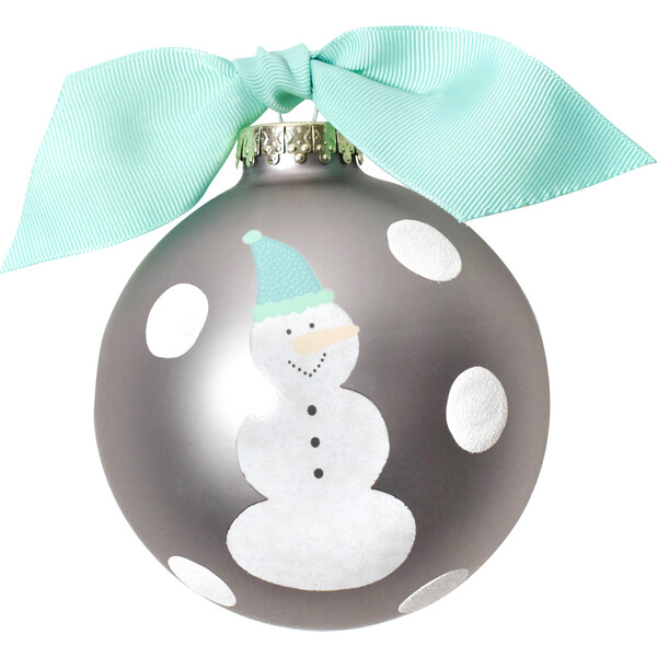 Snowman Ball Ornament, Mint - Coton Colors Ornaments & Toppers | Maisonette