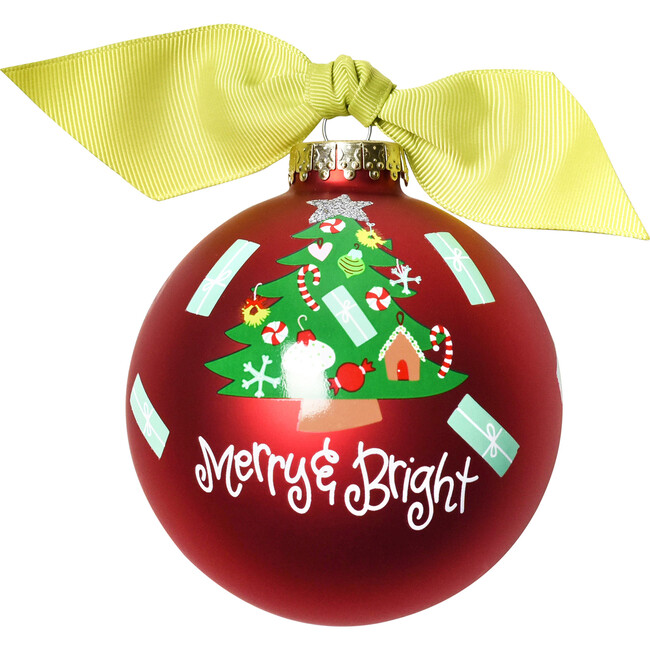 Merry & Bright Vintage Tree Glass Ornament