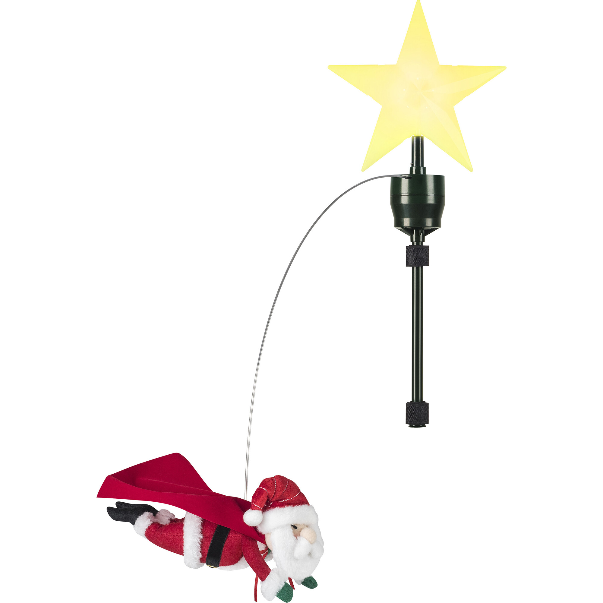 Animated Tree Topper, Flying Santa - Toppers - 1