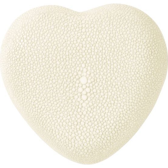 Shagreen Heart Box, Cream