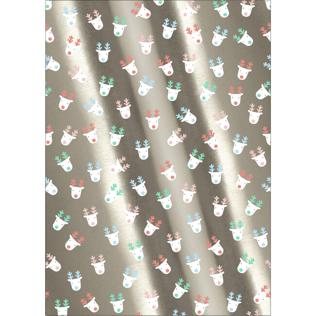 Silver Reindeer Gift Wrap Roll - Paper Goods - 1