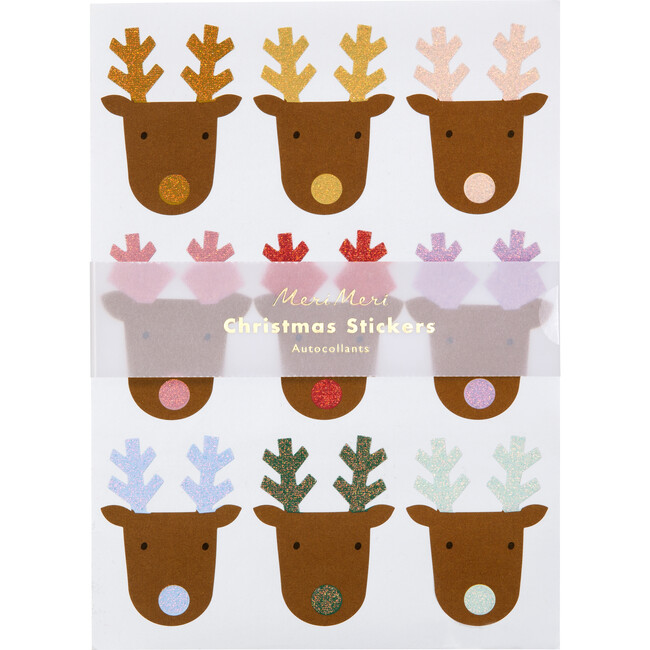 Glitter Reindeer Sticker Sheets - Favors - 1