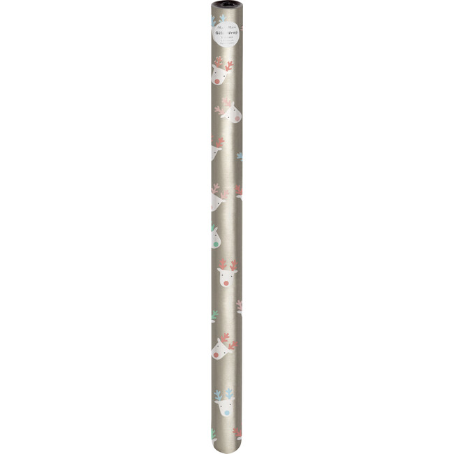 Silver Reindeer Gift Wrap Roll - Paper Goods - 2