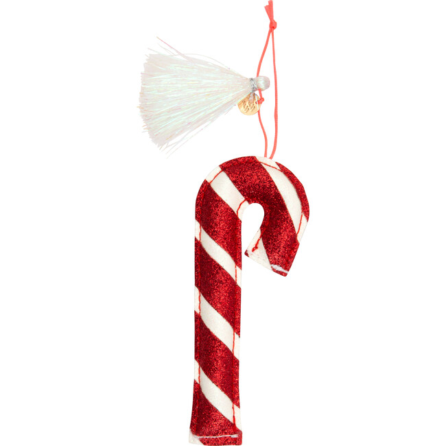 Candy Cane Glitter Fabric Ornament - Ornaments - 1