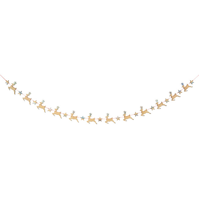 Wooden Reindeer & Star Garland - Garlands - 1