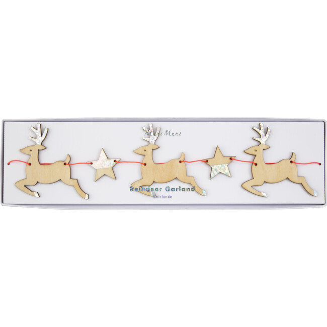 Wooden Reindeer & Star Garland - Garlands - 2