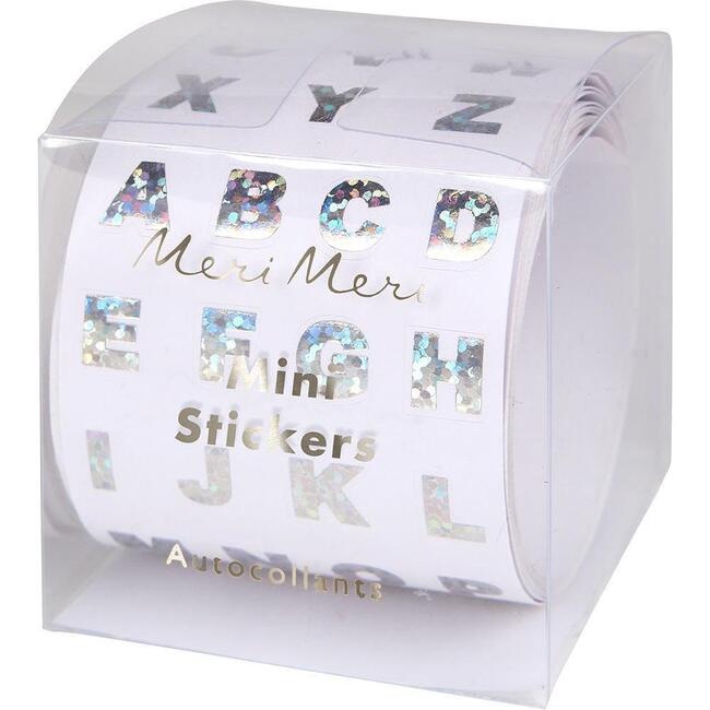 Sparkly Silver Foil Alphabet Mini Sticker Roll - Favors - 1