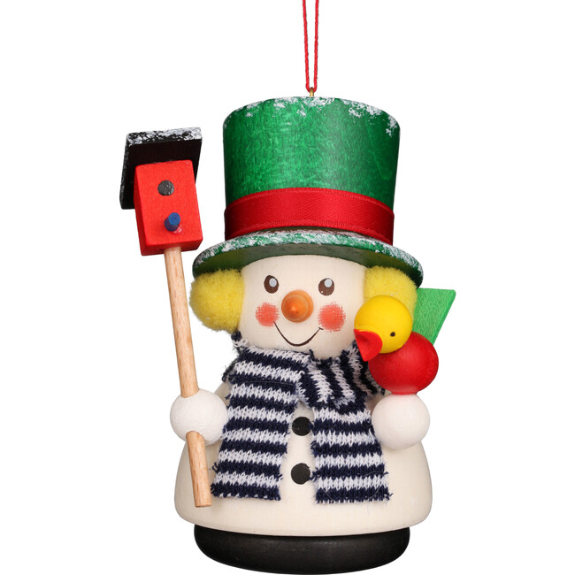 Snowman With Bird House Ornament