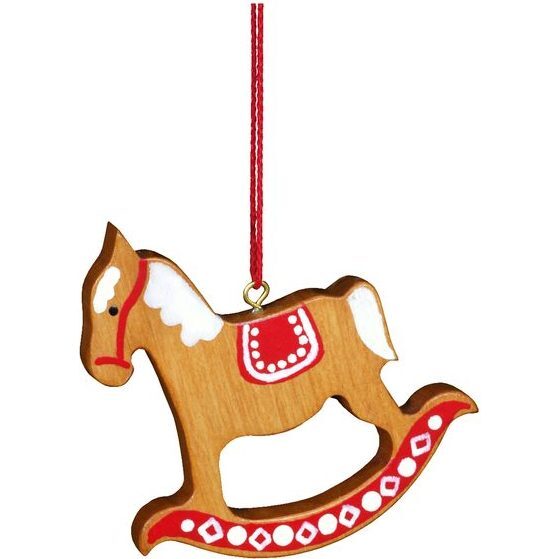Rocking Horse Ornament, Red/Brown