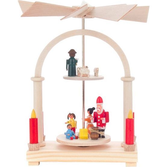 Two-Tier Santa Decorative Pyramid, Small