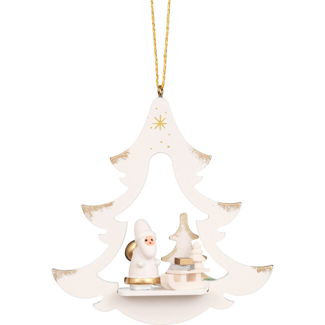 Santa Star Ornament, White
