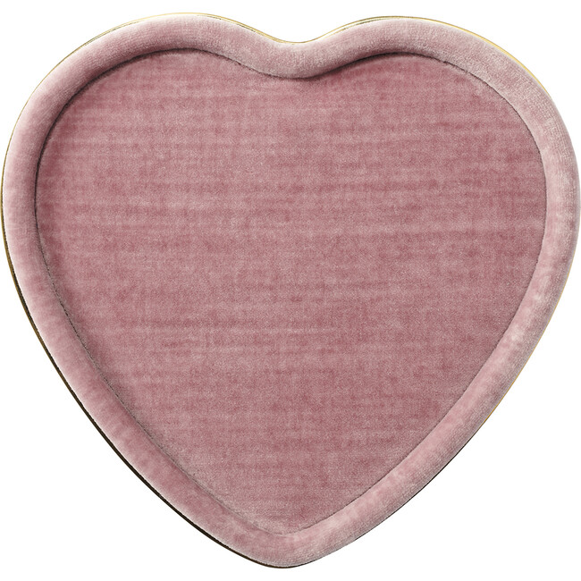Valentina Velvet Heart Tray, Dusty Rose - Accents - 1
