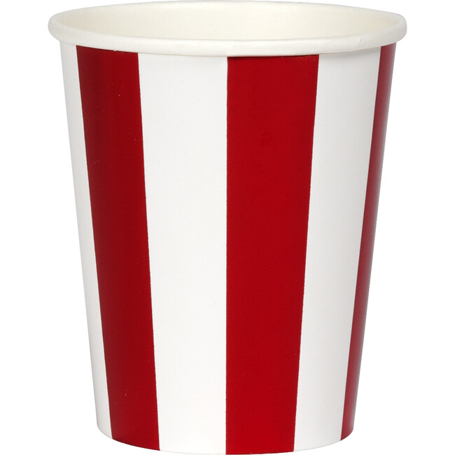 Shiny Red Stripe Cups - Party - 1