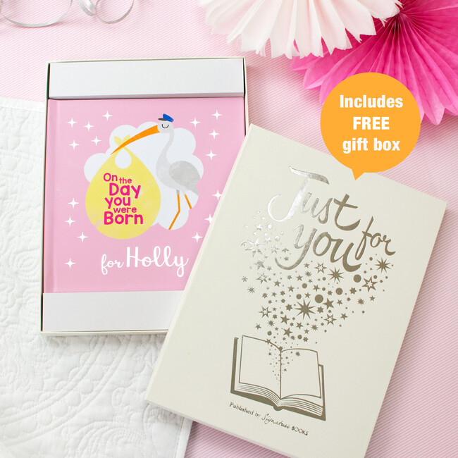Personalized On the Day You Were Born Book, Pink
