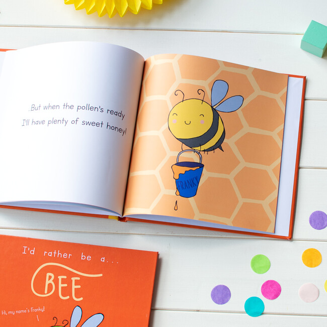 Personalized I'd Rather Be a Bee Story, Hardback - Books - 5