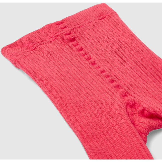 Toddler Ribbed Tights, Fuchsia - Tights - 2