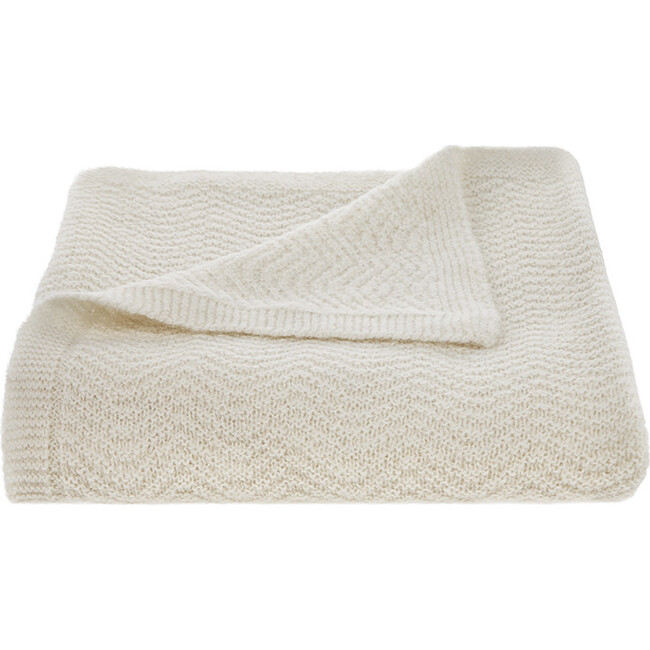 Wave Baby Blanket, Cream - Blankets - 1