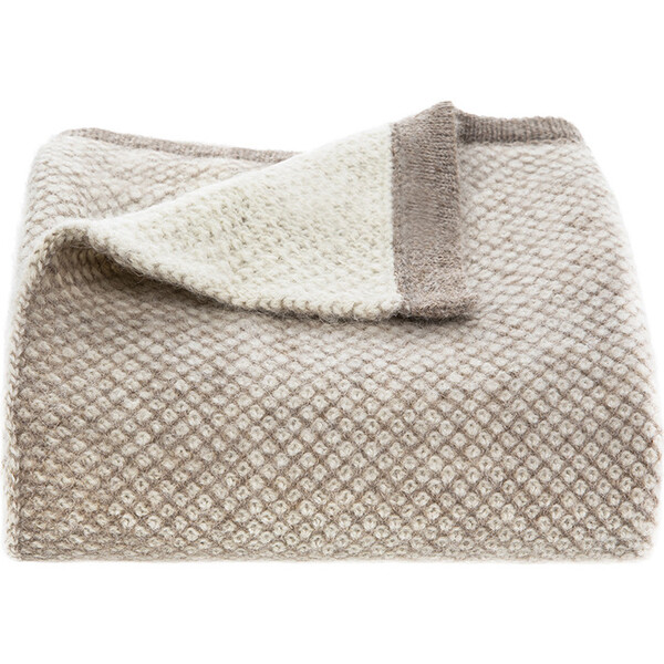 Qori Reversible Knitted Throw, Taupe - Tuwi Blankets & Quilts | Maisonette