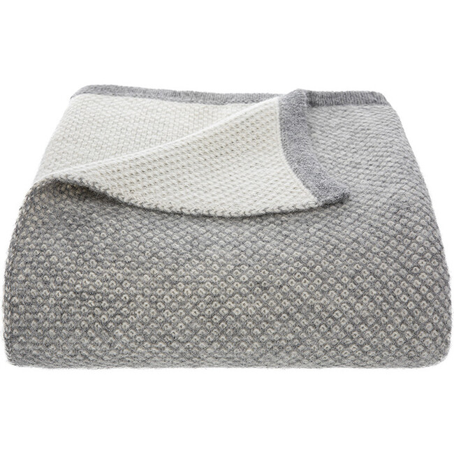 Qori Reversible Knitted Throw, Grey
