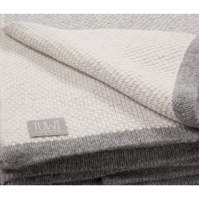 Qori Reversible Knitted Throw, Grey - Blankets - 2