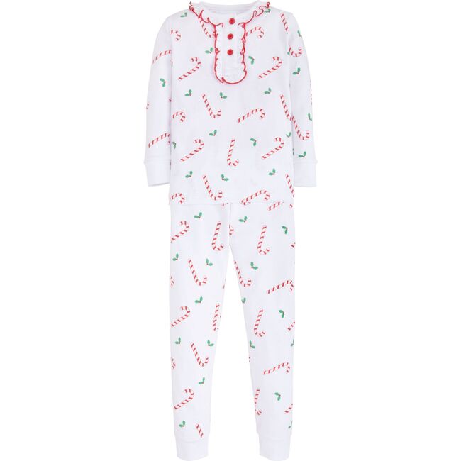 Ruffled Printed Jammies, Candy Cane Lane - Pajamas - 1