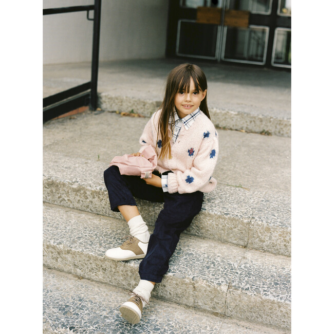 Dots Racoon Cardigan, Soft Pink Logo - Cardigans - 2