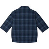 Oversized Plaid Coat, Navy - Jackets - 2