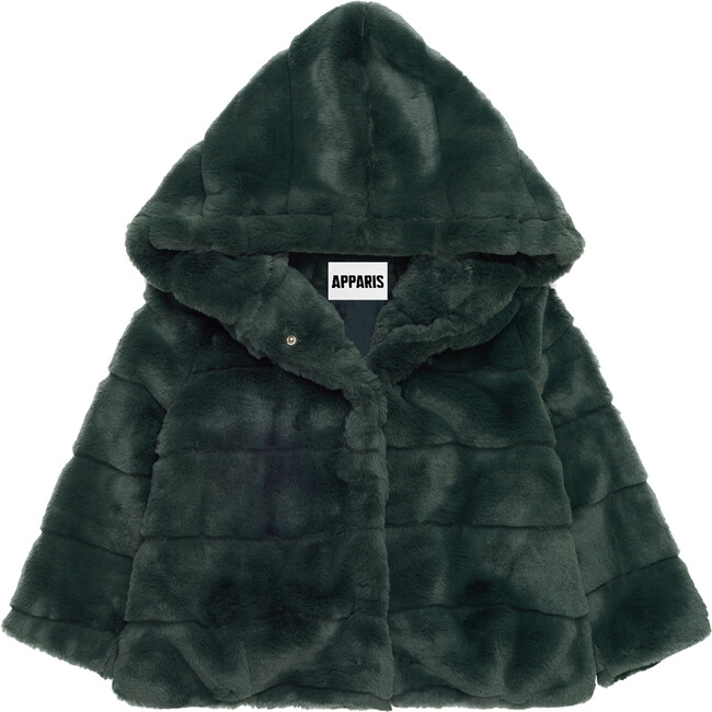 Goldie Faux Fur Jacket, Dark Green