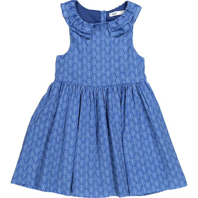 Ruffle Dress, Blue Pattern - Dresses - 1