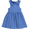 Ruffle Dress, Blue Pattern - Dresses - 1 - thumbnail